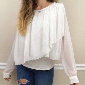 Chelsea & Theodore ruffled white peasant blouse
